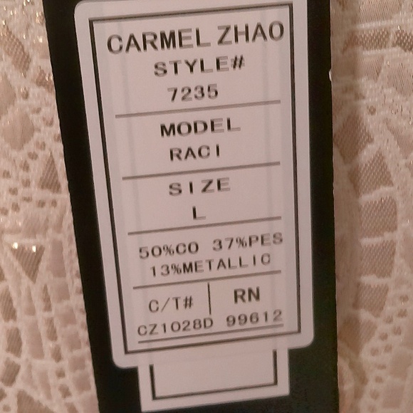 NWT Carmel Zhao Vintage Ivory&Gold lame Paisley Party Jacket w/Lining Mens Large - Picture 12 of 12